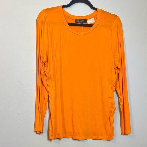 Eloquii Orange Long Sleeve Shirt - Picture 1 of 4